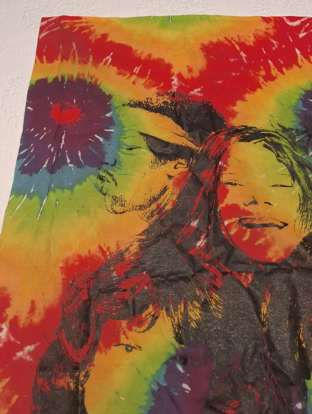 Bohemian 60's musicians tie-dye tapestry